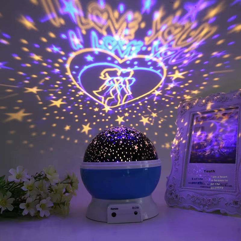 Factory Wholesale Romantic Starry Sky Projection Lamp Creative Christmas Mini Night Light ABS Body Dream Effect Plug-In Battery