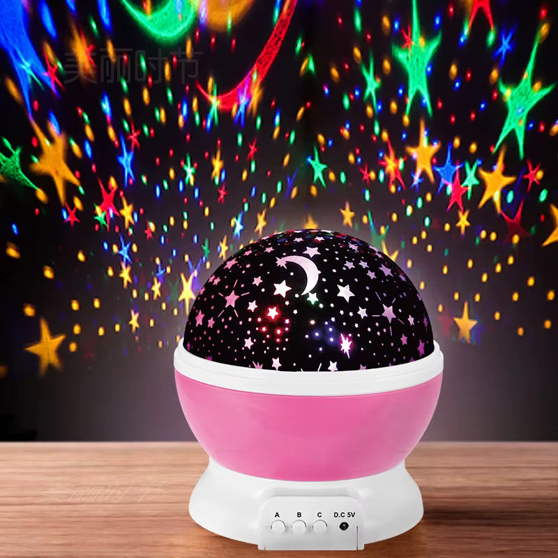 Factory Wholesale Romantic Starry Sky Projection Lamp Creative Christmas Mini Night Light ABS Body Dream Effect Plug-In Battery